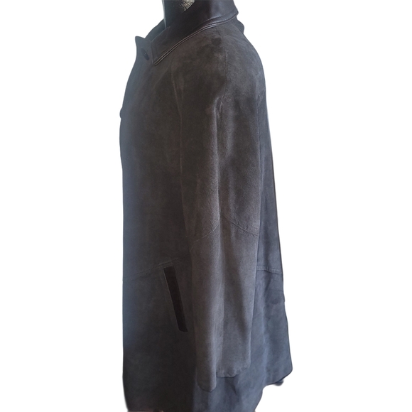 Oscar Leopold Vintage Mid Length Brown Suede Jacket XS - Picture 8 of 9